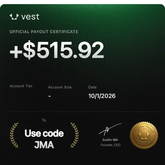 Vest Markets payout certificate for $515.92, 1 Oct 2026